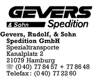 Gevers & Sohn Spedition GmbH, Rudolf