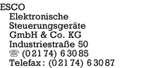 Esco Elektronische Steuerungsgerte GmbH & Co. KG