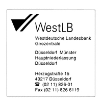 WestLB Westdeutsche Landesbank Girozentrale Dsseldorf Mnster, Hauptniederlassung Dsseldorf