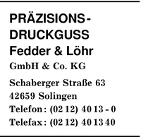 Przisionsdruckgu Fedder & Lhr GmbH & Co. KG