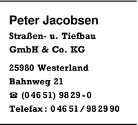 Jacobsen Straen- u. Tiefbau GmbH & Co. KG, Peter