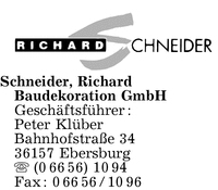 Schneider Baudekoration GmbH, Richard