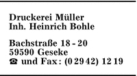 Druckerei Mller, Inh. Heinrich Bohle