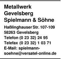 Metallwerk Gevelsberg Spielmann & Shne