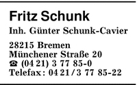Schunk Inh. Gnter Schunk-Cavier, Fritz
