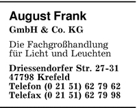 Frank GmbH & Co. KG, August