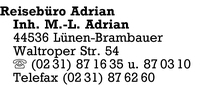 Reisbro Adrian Inh. M.-L. Adrian