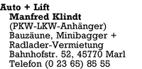 Auto + Lift Manfred Klindt