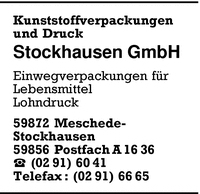 Kunststoffverpackungen und Druck Stockhausen GmbH