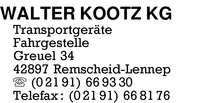 Kootz KG, Walter