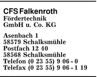 CFS Falkenroth Frdertechnik GmbH u. Co. KG