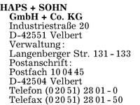 Haps + Sohn GmbH + Co. KG