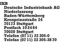 IKB Deutsche Industriebank AG, Niederlassung Baden-Wrttemberg