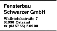 Fensterbau Schwarzer GmbH