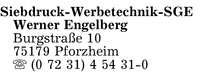 Siebdruck-Werbetechnik-SGE Werner Engelberg