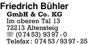 Bhler GmbH & Co. KG, Friedrich