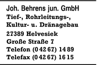 Behrens jun. GmbH, Joh.