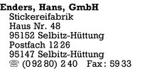 Enders, Hans, GmbH