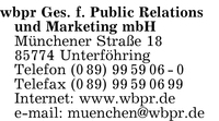 WBPR Gesellschaft fr Public Relations und Marketing mbH