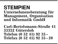 Stempien Unternehmensberatung fr Management Organisation und Informatik GmbH