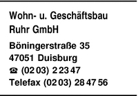 Wohn- und Geschftsbau Ruhr GmbH Grundstcks-KG