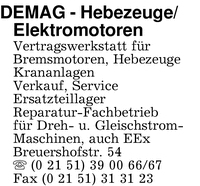 DEMAG -Hebezeuge/Elektromotoren