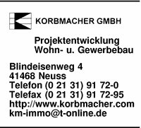 Korbmacher GmbH Projektentwicklung Wohn- und Gewerbebau