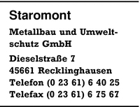 Staromont Metallbau- und Umweltschutz GmbH