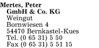 Mertes GmbH & Co. KG, Peter