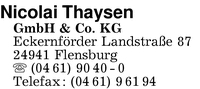 Thaysen, Nicolai, GmbH & Co. KG