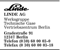 Linde AG Werksgruppe Technische Gase