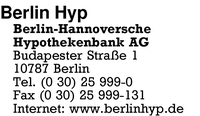 Berlin Hyp Berlin-Hannoversche Hypothekenbank AG