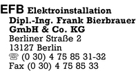 EFB Elektroinstallation Dipl.-Ing. Frank Bierbrauer GmbH & Co. KG