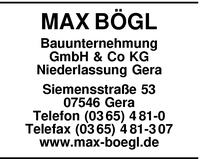 Bgl Bauunternehmung GmbH & Co KG, Max
