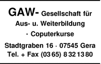 GAW GmbH Gesellschaft f. Aus- und Weiterbildung