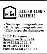 Elfa Elektrotechnik Falkensee