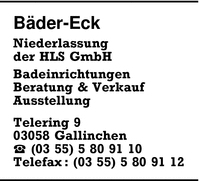 Bder-Eck, Niederlassung der HLS GmbH