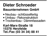 Schroeder, Dieter, Bauunternehmen GmbH
