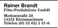 Brandt, Rainer, Film-Produktions GmbH