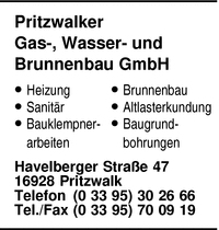 Pritzwalker Gas-, Wasser- und Brunnenbau GmbH