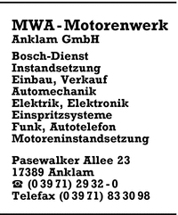 MWA Motorenwerk Anklam GmbH