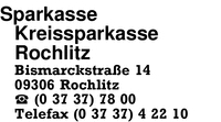 Sparkasse Kreissparkasse Rochlitz