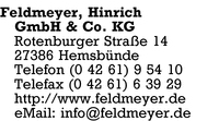 Feldmeyer GmbH & Co. KG, Hinrich
