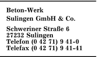 Beton-Werk Sulingen GmbH & Co.