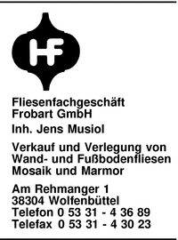 Fliesenfachgeschft Frobart GmbH Inh. Jens Musiol