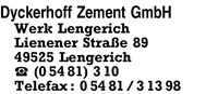 Dyckerhoff Zement GmbH, Werk Lengerich