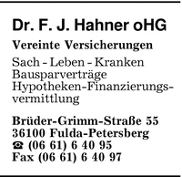 Hahner F. J., oHG, Dr.