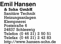 Hansen & Sohn GmbH, Emil