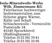 Isola-Mineralwolle-Werke Wilhelm Zimmermann KG
