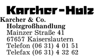 Karcher & Co. Holzgrohandlung